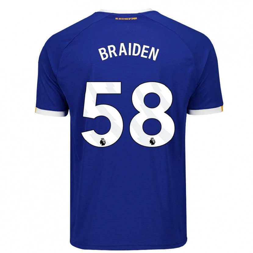 Danxen Bambino Maglia Braiden Graham #58 Blu Bianco Giallo Kit Gara Home 2026/27 Maglietta