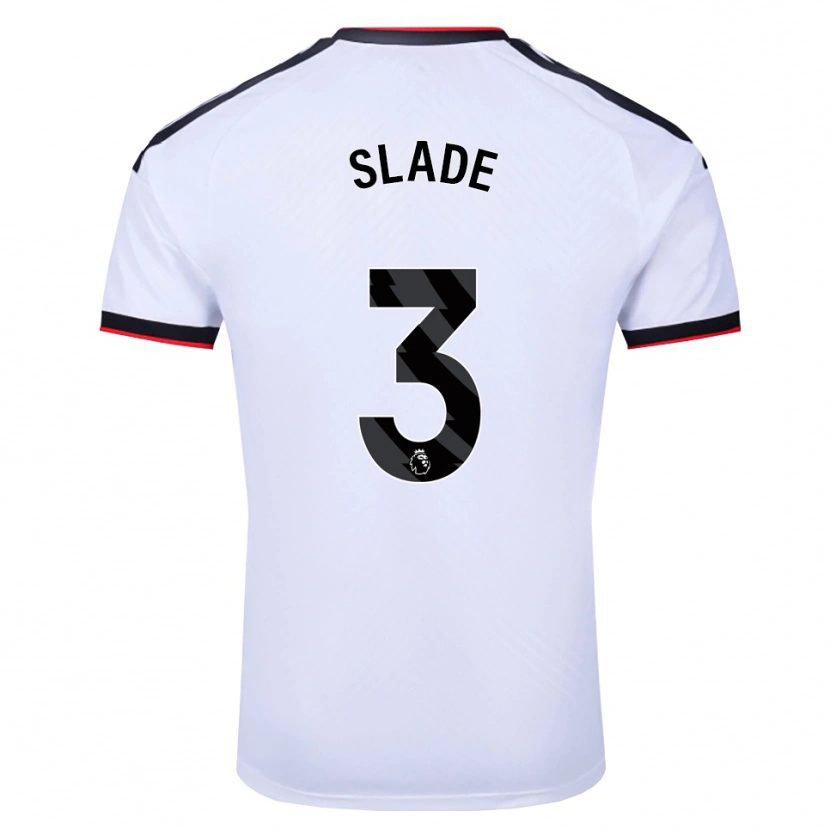 Danxen Bambino Maglia Bradley Slade #3 Bianco Nero Rosso Kit Gara Home 2026/27 Maglietta