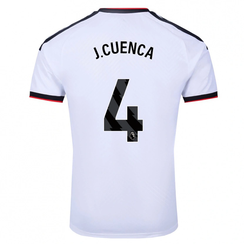 Danxen Bambino Maglia Jorge Cuenca #4 Bianco Nero Rosso Kit Gara Home 2026/27 Maglietta