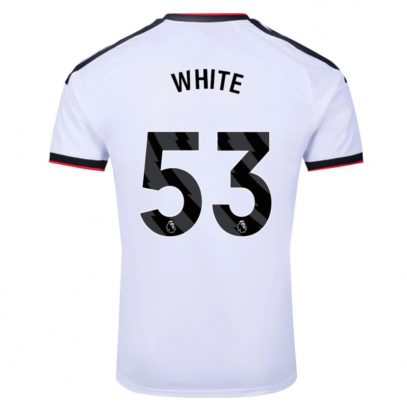 Danxen Bambino Maglia Alfie White #53 Bianco Nero Rosso Kit Gara Home 2026/27 Maglietta