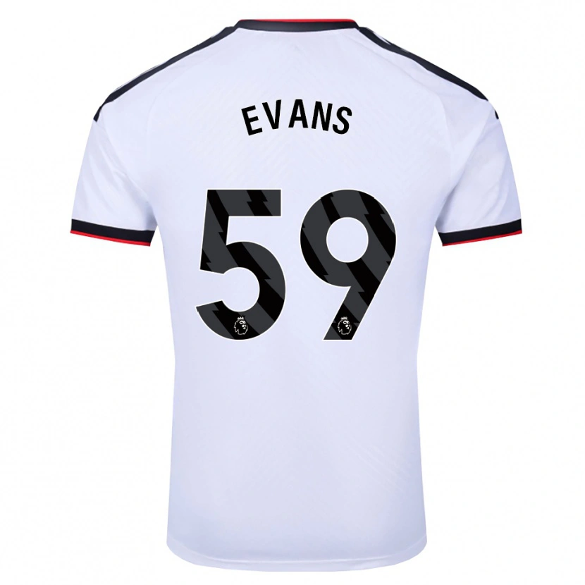 Danxen Bambino Maglia Aidan Evans #59 Bianco Nero Rosso Kit Gara Home 2026/27 Maglietta