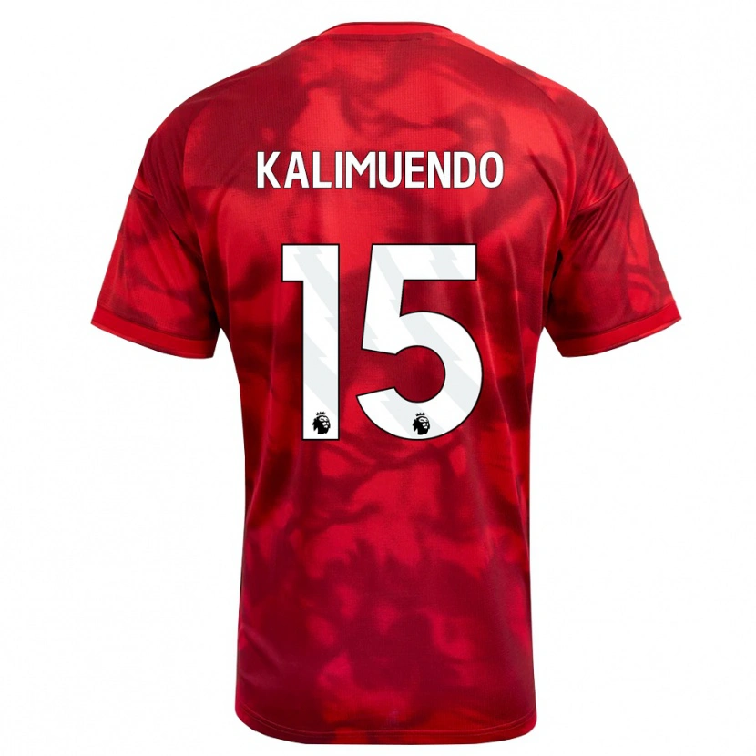 Danxen Bambino Maglia Arnaud Kalimuendo #15 Cremisi Bianco Kit Gara Home 2026/27 Maglietta