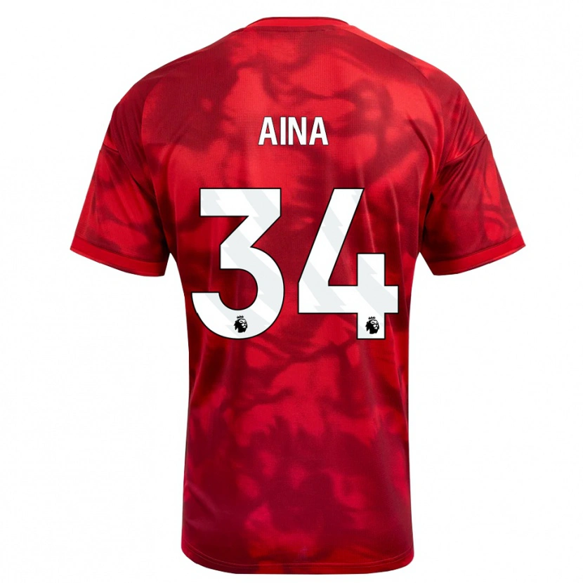 Danxen Bambino Maglia Ola Aina #34 Cremisi Bianco Kit Gara Home 2026/27 Maglietta