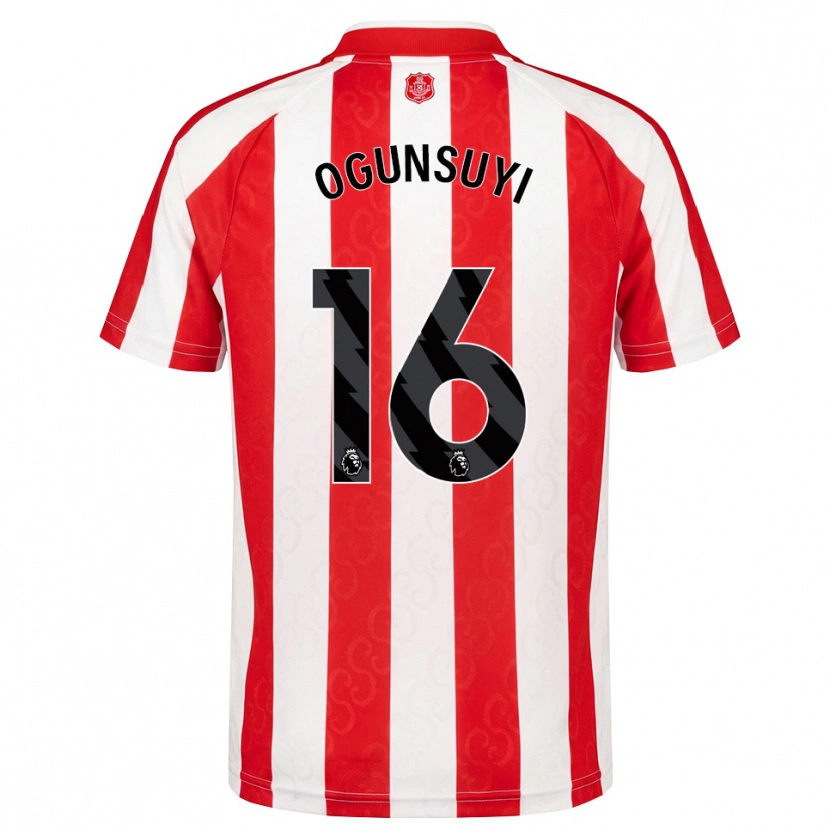 Danxen Bambino Maglia Liam Ogunsuyi #16 Rosso Bianco Nero Kit Gara Home 2026/27 Maglietta