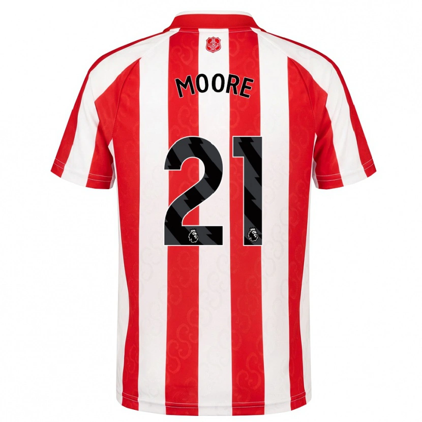 Danxen Bambino Maglia Simon Moore #21 Rosso Bianco Nero Kit Gara Home 2026/27 Maglietta
