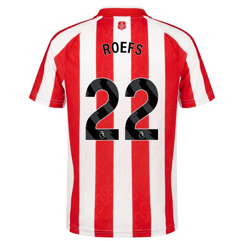 Danxen Bambino Maglia Robin Roefs #22 Rosso Bianco Nero Kit Gara Home 2026/27 Maglietta