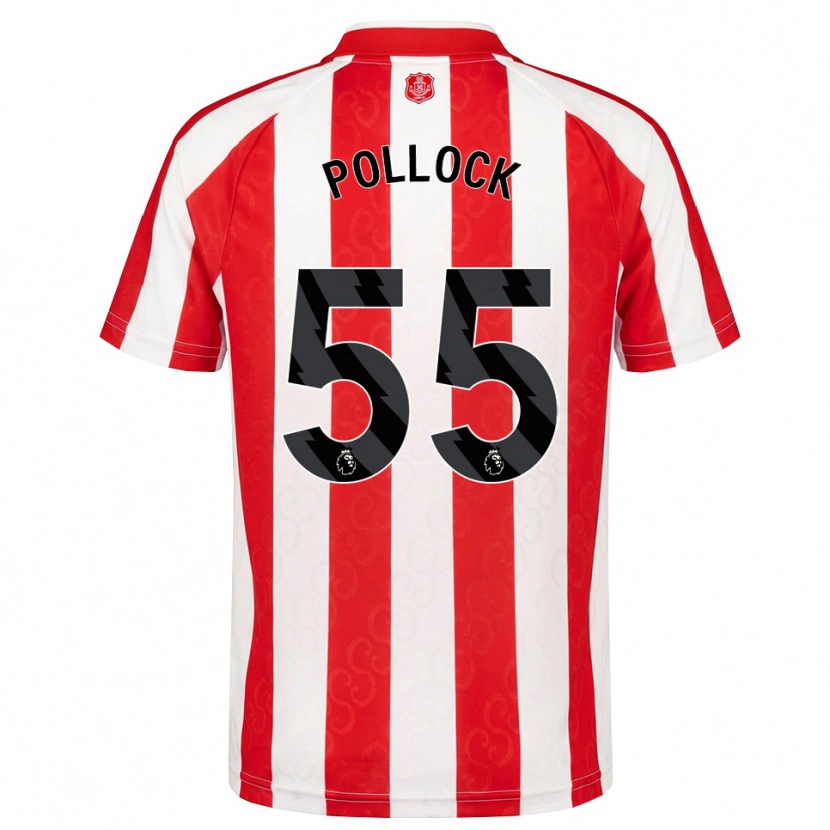 Danxen Bambino Maglia Alfie Pollock #55 Rosso Bianco Nero Kit Gara Home 2026/27 Maglietta
