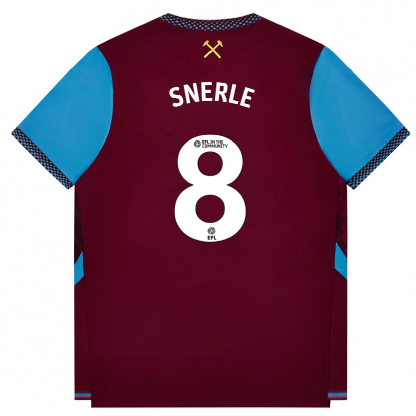 Danxen Bambino Maglia Emma Snerle #8 Borgogna Blu Fiordaliso Kit Gara Home 2026/27 Maglietta