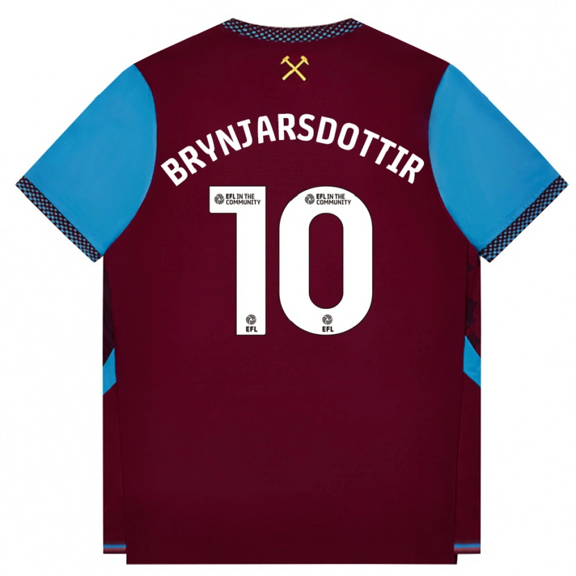 Danxen Bambino Maglia Dagný Brynjarsdóttir #10 Borgogna Blu Fiordaliso Kit Gara Home 2026/27 Maglietta