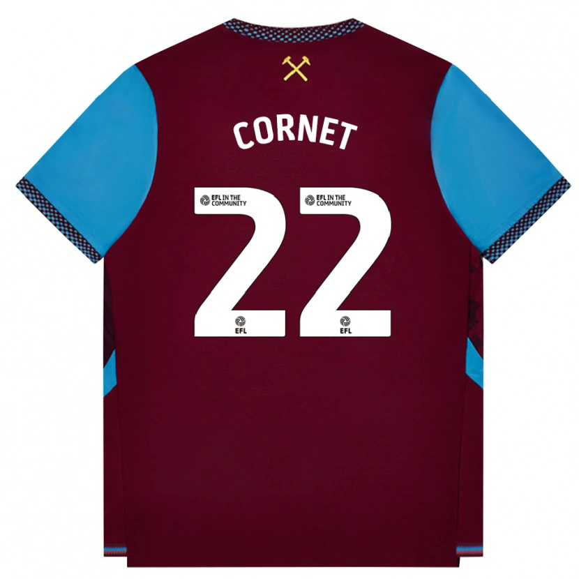 Danxen Bambino Maglia Maxwel Cornet #22 Borgogna Blu Fiordaliso Kit Gara Home 2026/27 Maglietta