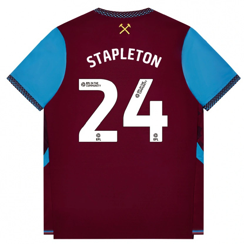 Danxen Bambino Maglia Jessie Stapleton #24 Borgogna Blu Fiordaliso Kit Gara Home 2026/27 Maglietta