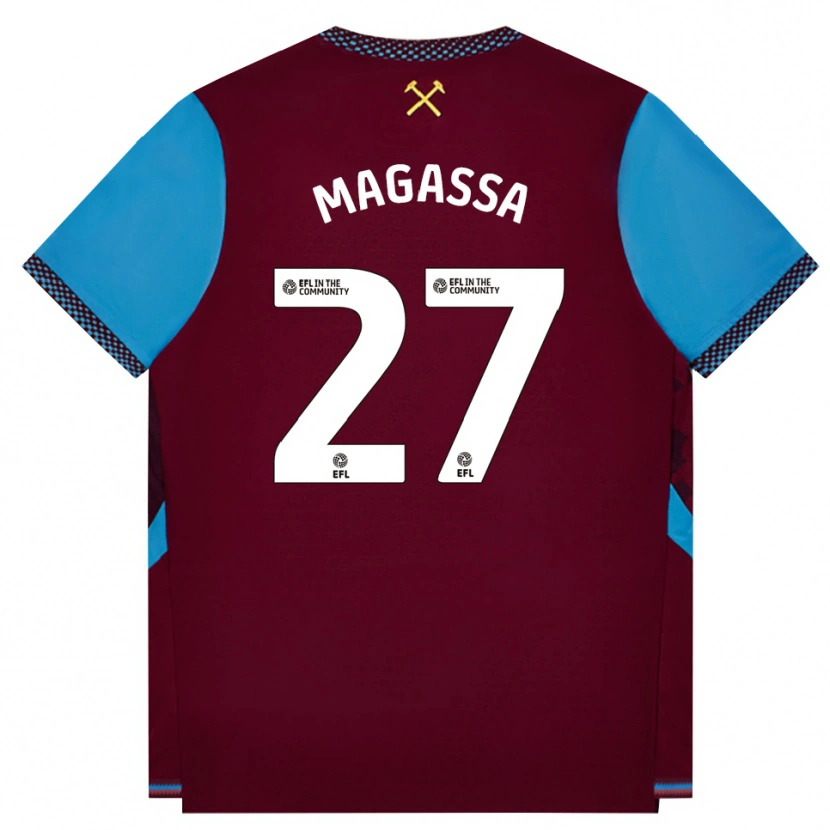 Danxen Bambino Maglia Soungoutou Magassa #27 Borgogna Blu Fiordaliso Kit Gara Home 2026/27 Maglietta