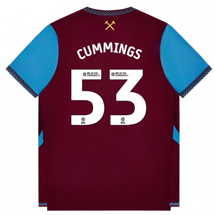 Danxen Bambino Maglia Daniel Cummings #53 Borgogna Blu Fiordaliso Kit Gara Home 2026/27 Maglietta