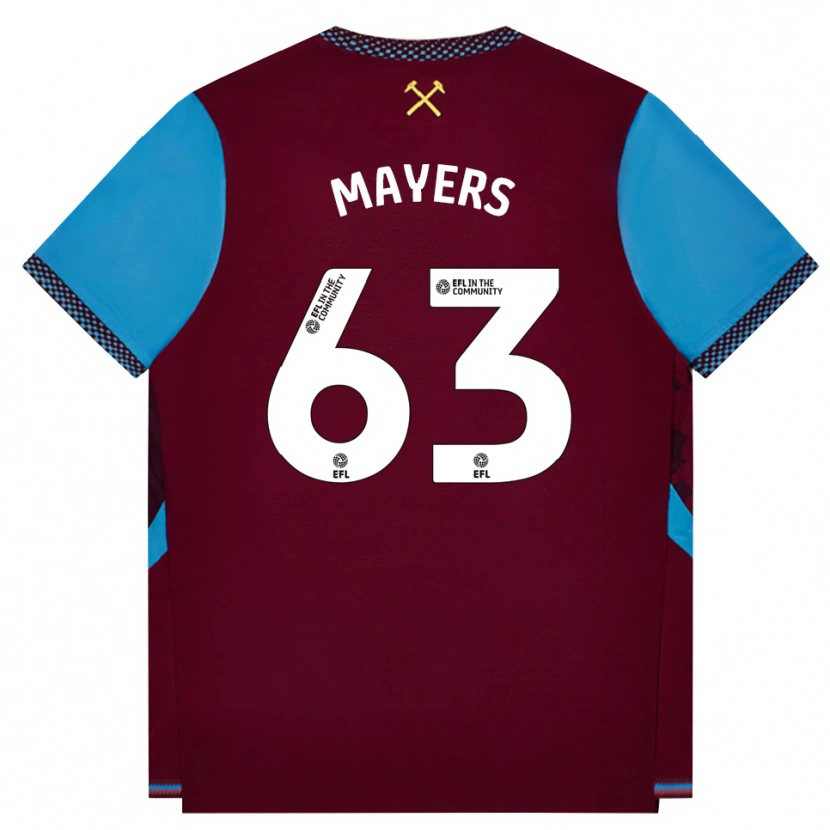 Danxen Bambino Maglia Ezra Mayers #63 Borgogna Blu Fiordaliso Kit Gara Home 2026/27 Maglietta