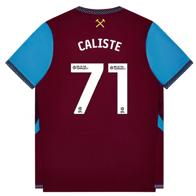 Danxen Bambino Maglia Gabriel Caliste #71 Borgogna Blu Fiordaliso Kit Gara Home 2026/27 Maglietta