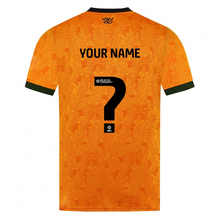 Danxen Bambino Maglia Il Tuo Nome #0 Arancione Nero Kit Gara Home 2026/27 Maglietta