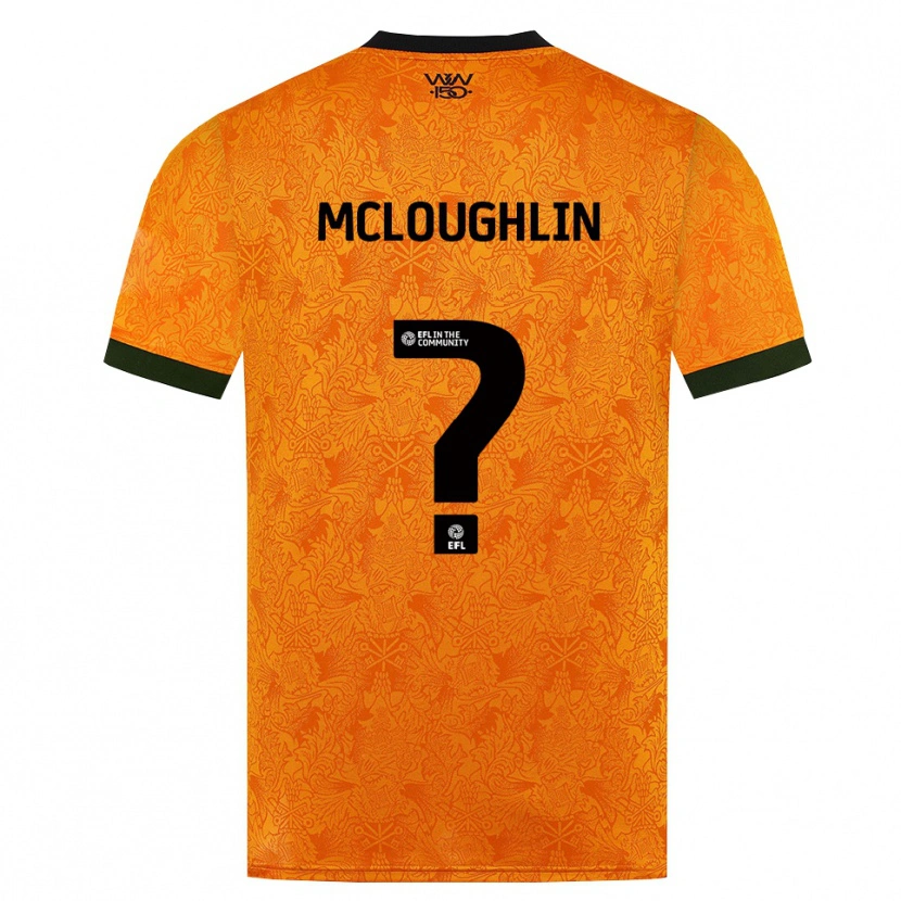 Danxen Bambino Maglia Lee Mcloughlin #0 Arancione Nero Kit Gara Home 2026/27 Maglietta