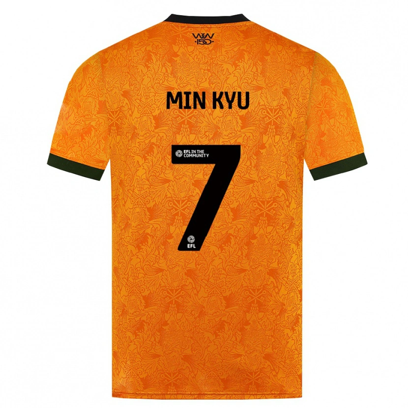 Danxen Bambino Maglia Min-Kyu Ji #7 Arancione Nero Kit Gara Home 2026/27 Maglietta