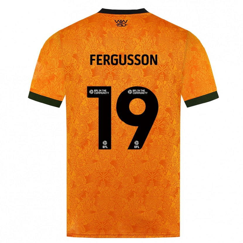 Danxen Bambino Maglia Liv Fergusson #19 Arancione Nero Kit Gara Home 2026/27 Maglietta