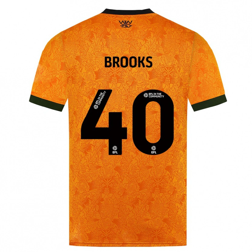 Danxen Bambino Maglia Alfie Brooks #40 Arancione Nero Kit Gara Home 2026/27 Maglietta