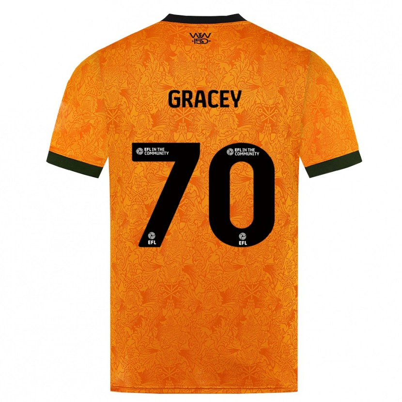 Danxen Bambino Maglia Josh Gracey #70 Arancione Nero Kit Gara Home 2026/27 Maglietta