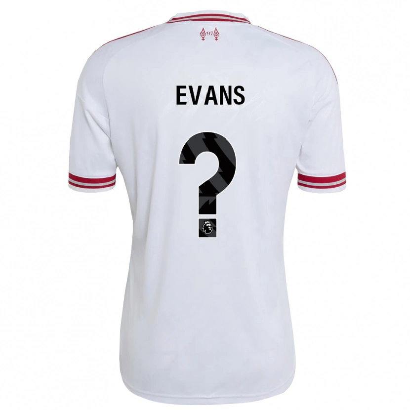 Danxen Bambino Maglia Noah Evans #0 Rosso Bianco Kit Gara Away 2026/27 Maglietta