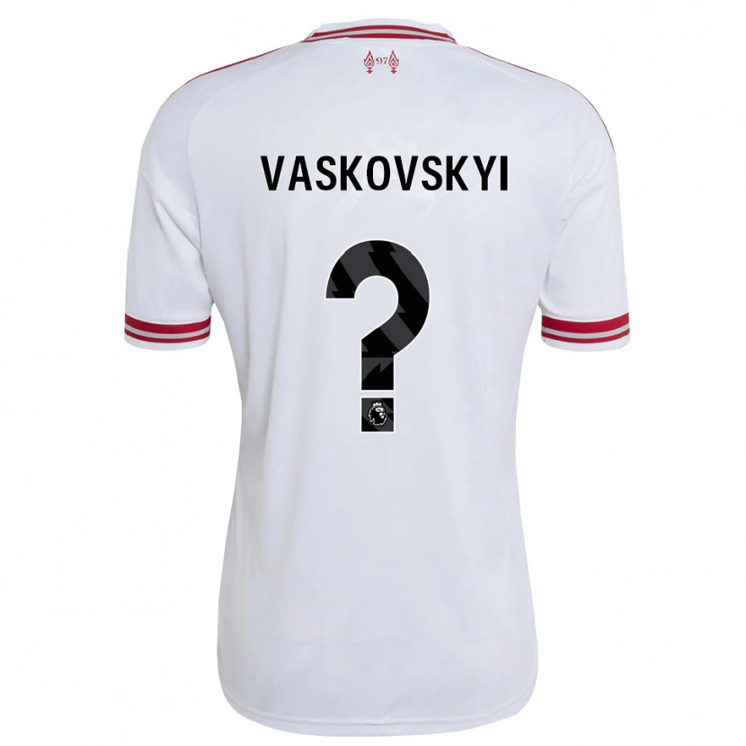 Danxen Bambino Maglia Myroslav Vaskovskyi #0 Rosso Bianco Kit Gara Away 2026/27 Maglietta