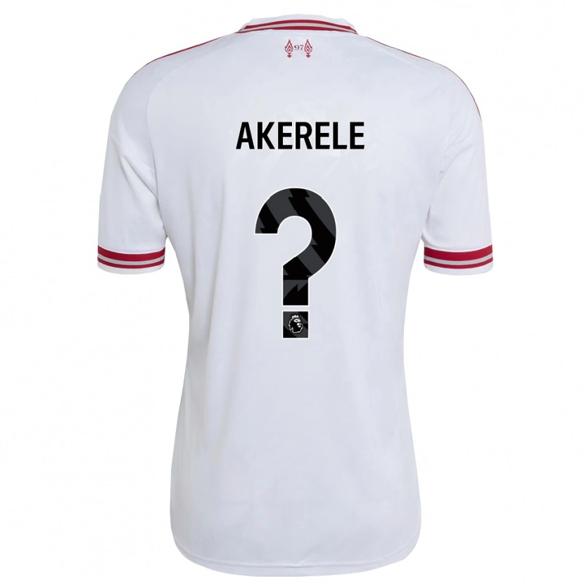 Danxen Bambino Maglia Kobi Akerele #0 Rosso Bianco Kit Gara Away 2026/27 Maglietta
