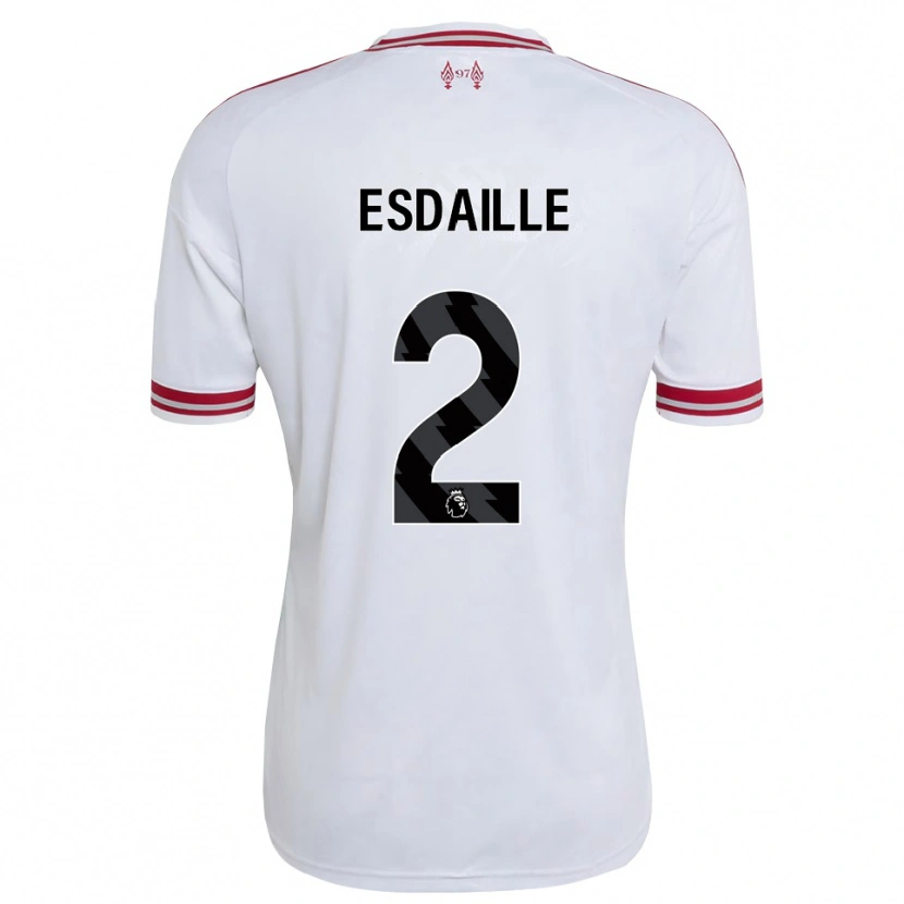 Danxen Bambino Maglia Dj Esdaille #2 Rosso Bianco Kit Gara Away 2026/27 Maglietta
