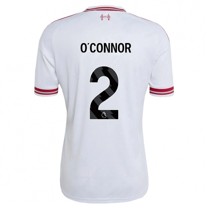 Danxen Bambino Maglia Oliver O'connor #2 Rosso Bianco Kit Gara Away 2026/27 Maglietta
