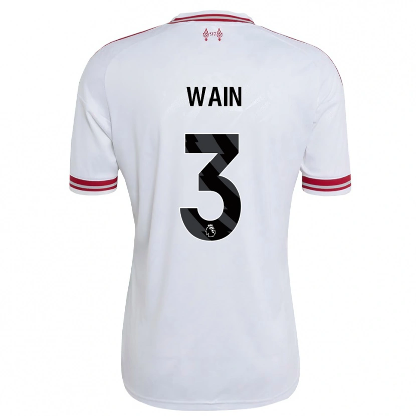 Danxen Bambino Maglia Cian Wain #3 Rosso Bianco Kit Gara Away 2026/27 Maglietta