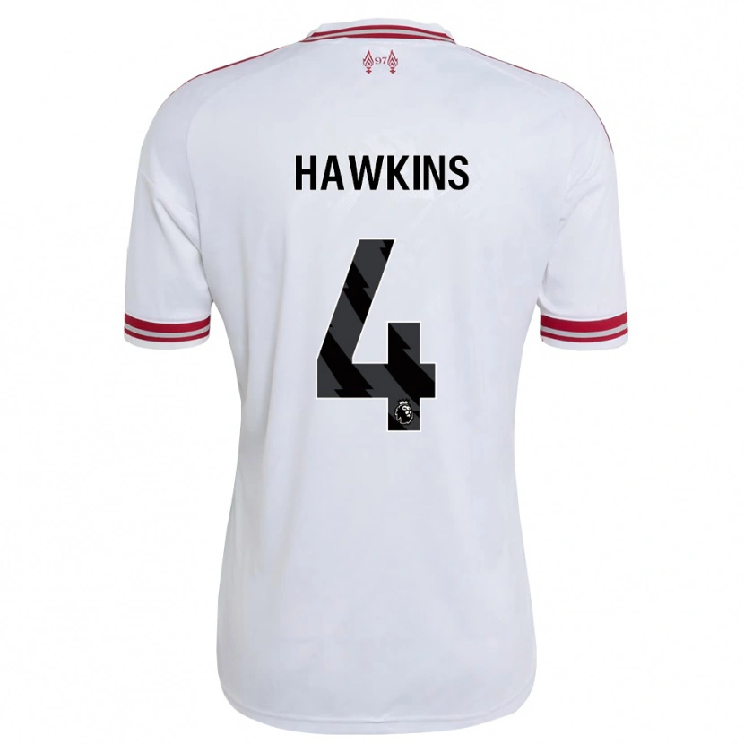 Danxen Bambino Maglia Max Hawkins #4 Rosso Bianco Kit Gara Away 2026/27 Maglietta