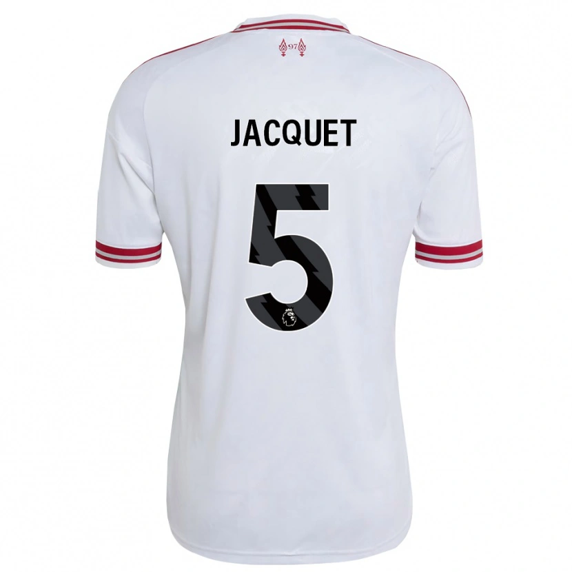 Danxen Bambino Maglia Jérémy Jacquet #5 Rosso Bianco Kit Gara Away 2026/27 Maglietta