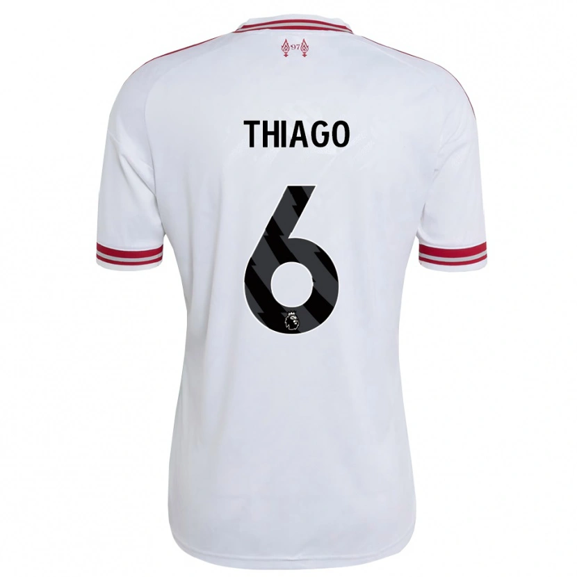 Danxen Bambino Maglia Thiago #6 Rosso Bianco Kit Gara Away 2026/27 Maglietta