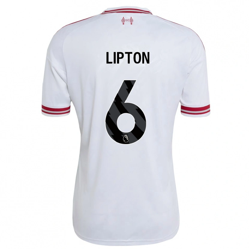 Danxen Bambino Maglia Joe Lipton #6 Rosso Bianco Kit Gara Away 2026/27 Maglietta