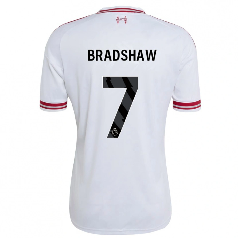 Danxen Bambino Maglia Joe Bradshaw #7 Rosso Bianco Kit Gara Away 2026/27 Maglietta