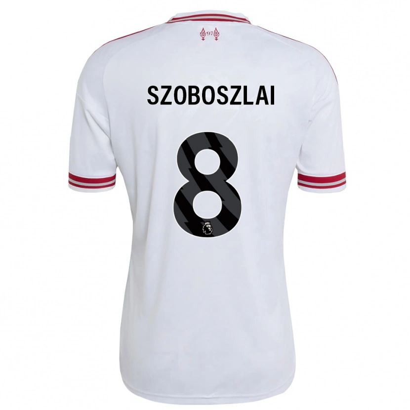 Danxen Bambino Maglia Dominik Szoboszlai #8 Rosso Bianco Kit Gara Away 2026/27 Maglietta