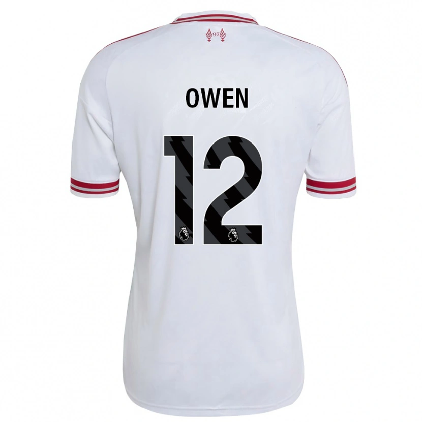 Danxen Bambino Maglia Harvey Owen #12 Rosso Bianco Kit Gara Away 2026/27 Maglietta