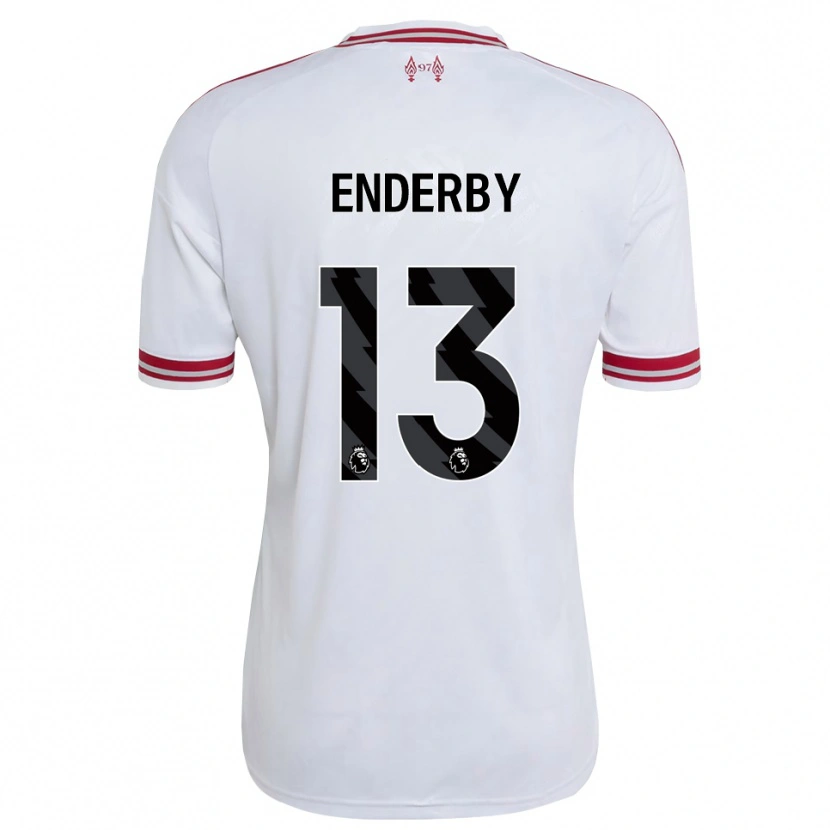 Danxen Bambino Maglia Mia Enderby #13 Rosso Bianco Kit Gara Away 2026/27 Maglietta