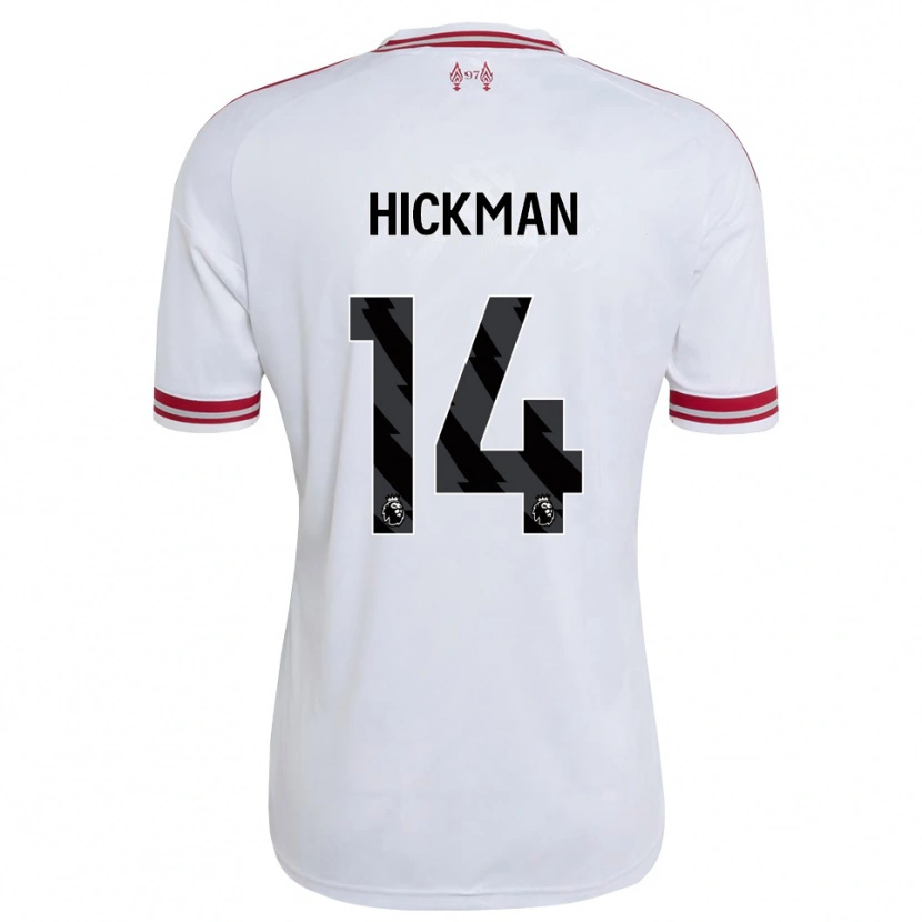 Danxen Bambino Maglia Ellis Hickman #14 Rosso Bianco Kit Gara Away 2026/27 Maglietta