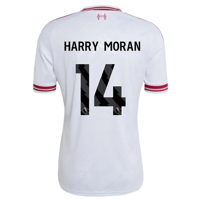 Danxen Bambino Maglia Harry Moran #14 Rosso Bianco Kit Gara Away 2026/27 Maglietta