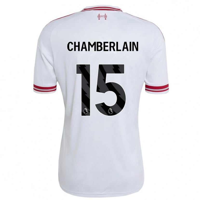 Danxen Bambino Maglia Alex Oxlade Chamberlain #15 Rosso Bianco Kit Gara Away 2026/27 Maglietta