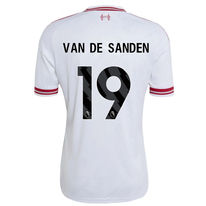 Danxen Bambino Maglia Shanice Van De Sanden #19 Rosso Bianco Kit Gara Away 2026/27 Maglietta