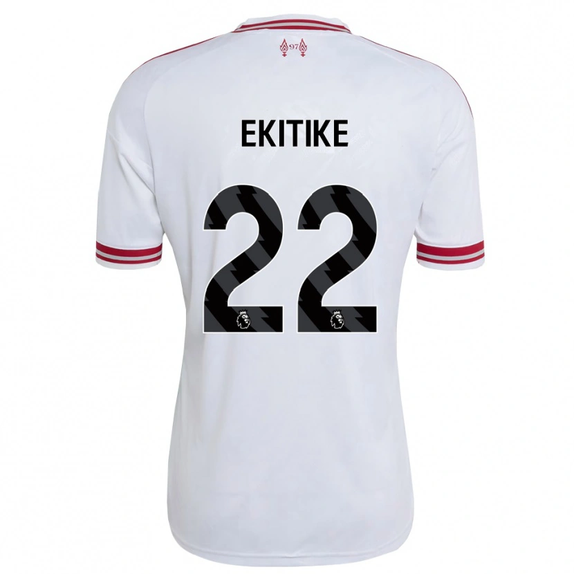 Danxen Bambino Maglia Hugo Ekitiké #22 Rosso Bianco Kit Gara Away 2026/27 Maglietta