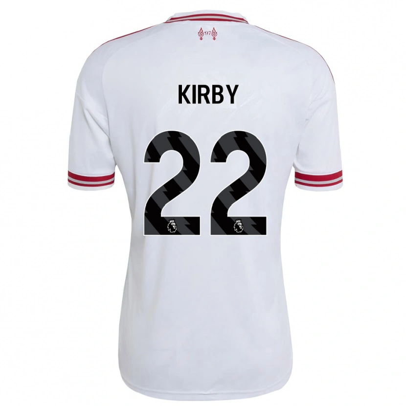 Danxen Bambino Maglia Faye Kirby #22 Rosso Bianco Kit Gara Away 2026/27 Maglietta