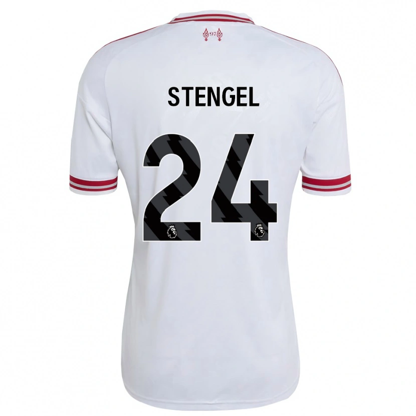 Danxen Bambino Maglia Katie Stengel #24 Rosso Bianco Kit Gara Away 2026/27 Maglietta