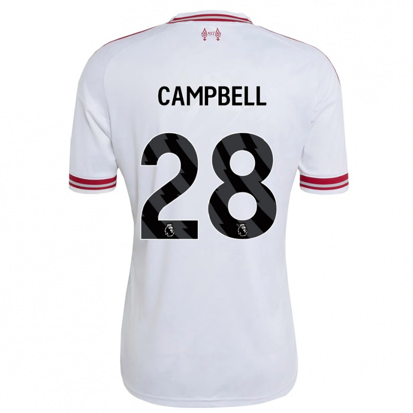 Danxen Bambino Maglia Megan Campbell #28 Rosso Bianco Kit Gara Away 2026/27 Maglietta