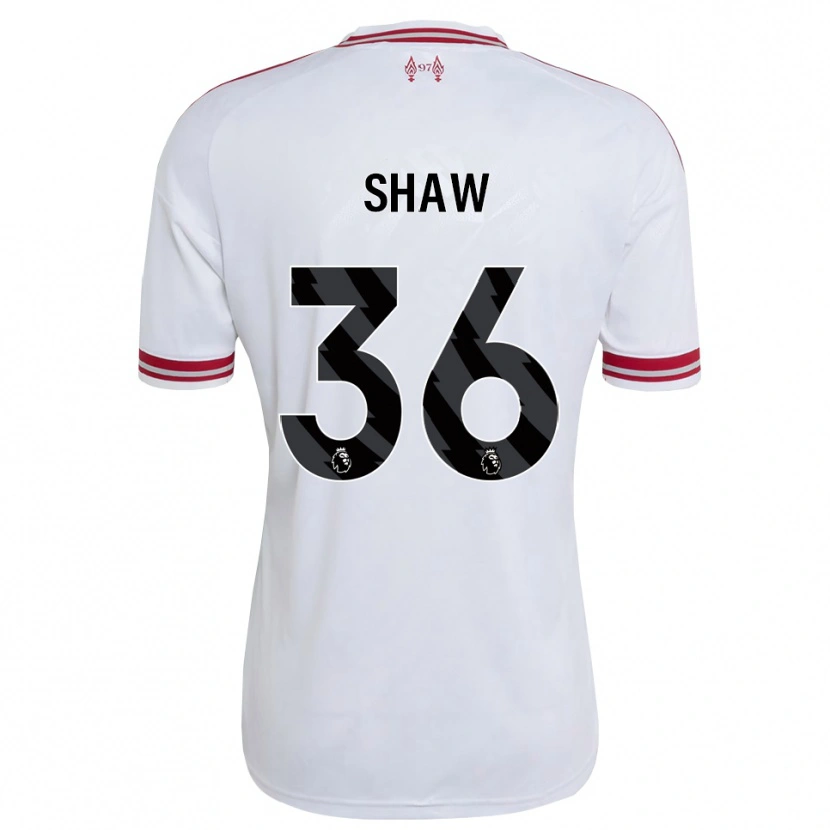 Danxen Bambino Maglia Zara Shaw #36 Rosso Bianco Kit Gara Away 2026/27 Maglietta
