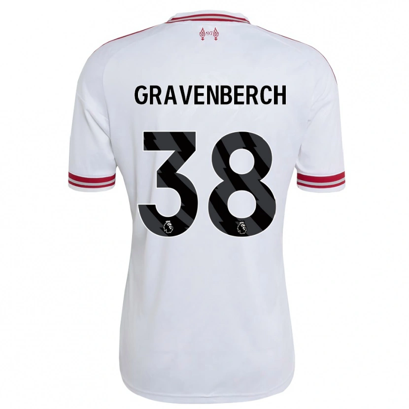 Danxen Bambino Maglia Ryan Gravenberch #38 Rosso Bianco Kit Gara Away 2026/27 Maglietta