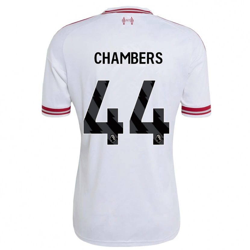 Danxen Bambino Maglia Luke Chambers #44 Rosso Bianco Kit Gara Away 2026/27 Maglietta